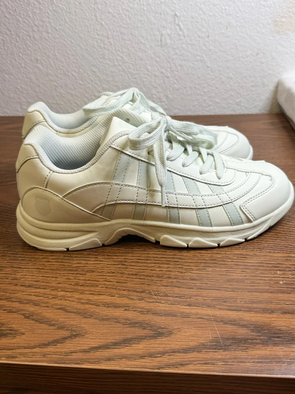 K-Swiss White Mint Low-Top Sneakers